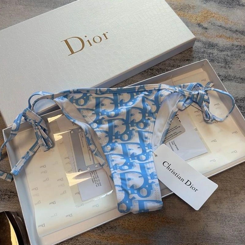 Dior Bikini Women Oblique Motif Lycra Sky Blue - Image 3