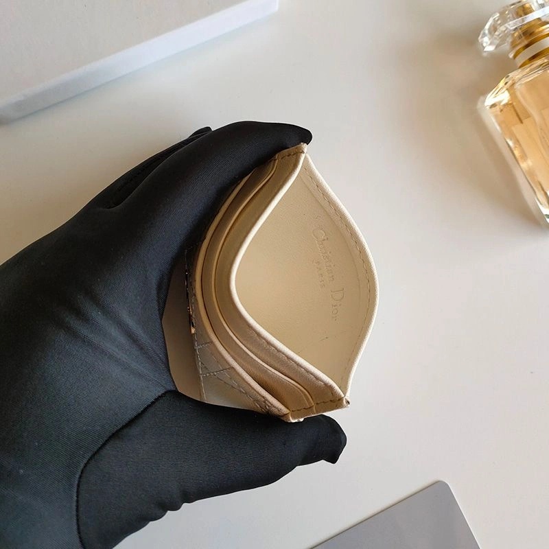 Dior Card Holder Cannage Calfskin White - Image 3