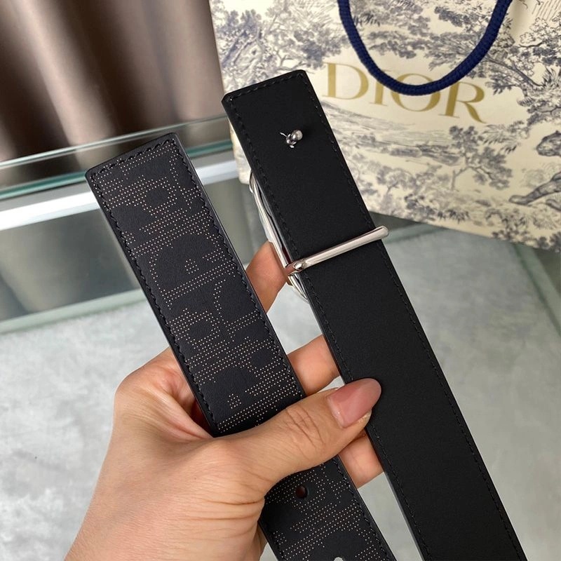 Dior CD Belt Oblique Calfskin Black Silver - Image 3