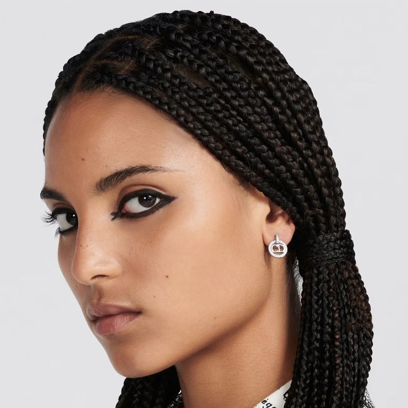 Dior Clair D Lune Earrings Metal and Crystals Silver - Image 4