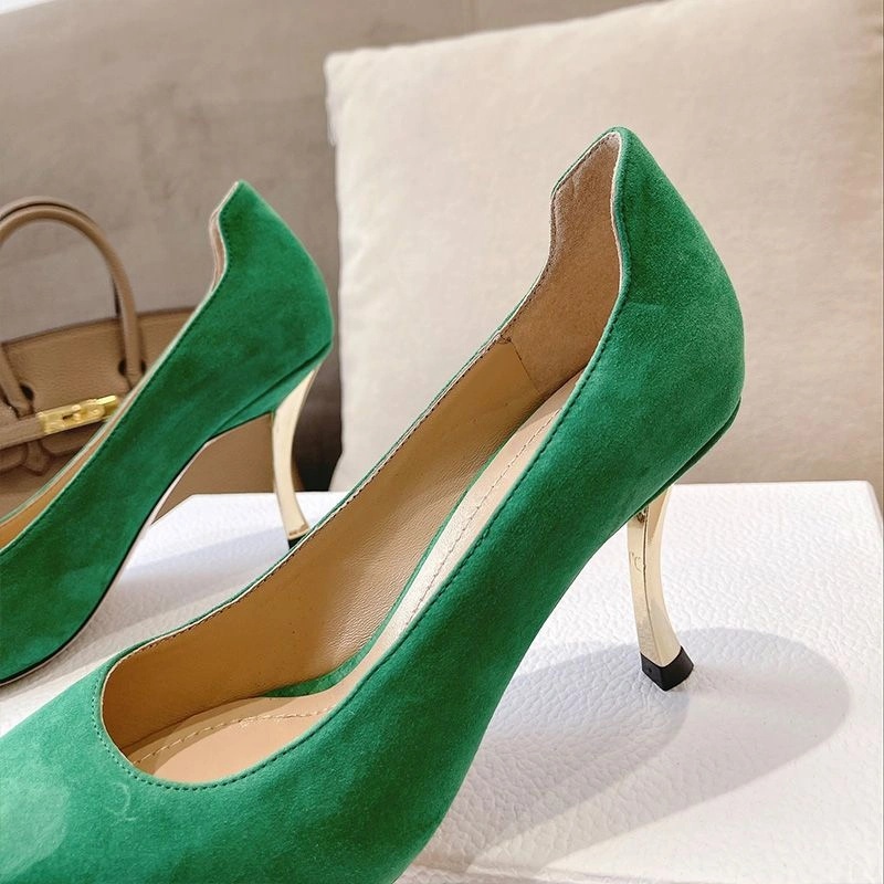 Dior D-Fame Pumps Women Suede Green - Image 3