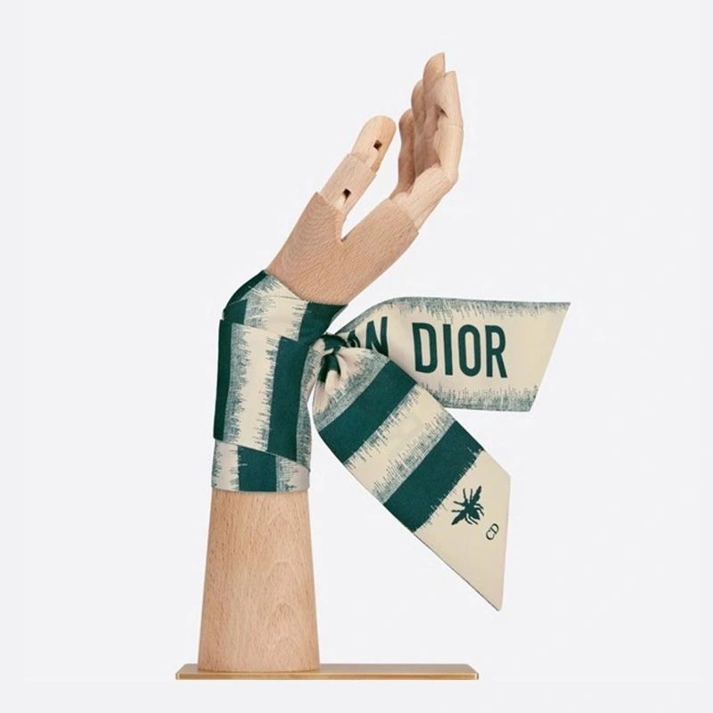 Dior Mitzah Twill D-Stripes Motif Silk Green - Image 3