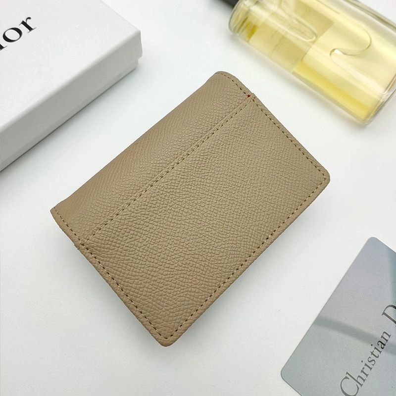 Dior Saddle Flap Card Holder Grained Calfskin Khaki - Image 3