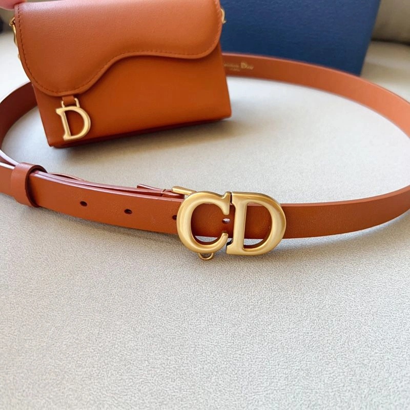 Dior Saddle Removable Pouch Belt 20MM Ultrasoft Calfskin Brown - Image 3