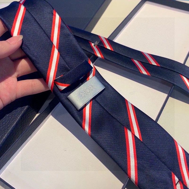 Dior Tie CD Motif Silk Red - Image 4