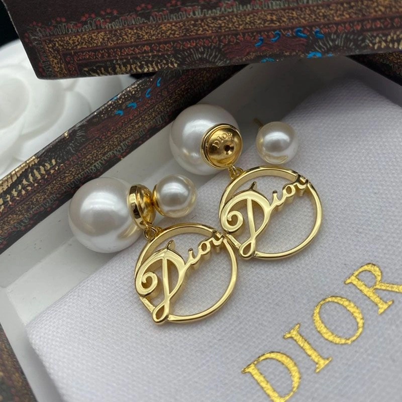 Dior Tribales Earrings Gold-Finish Metal And White Resin Pearls Gold - Image 4