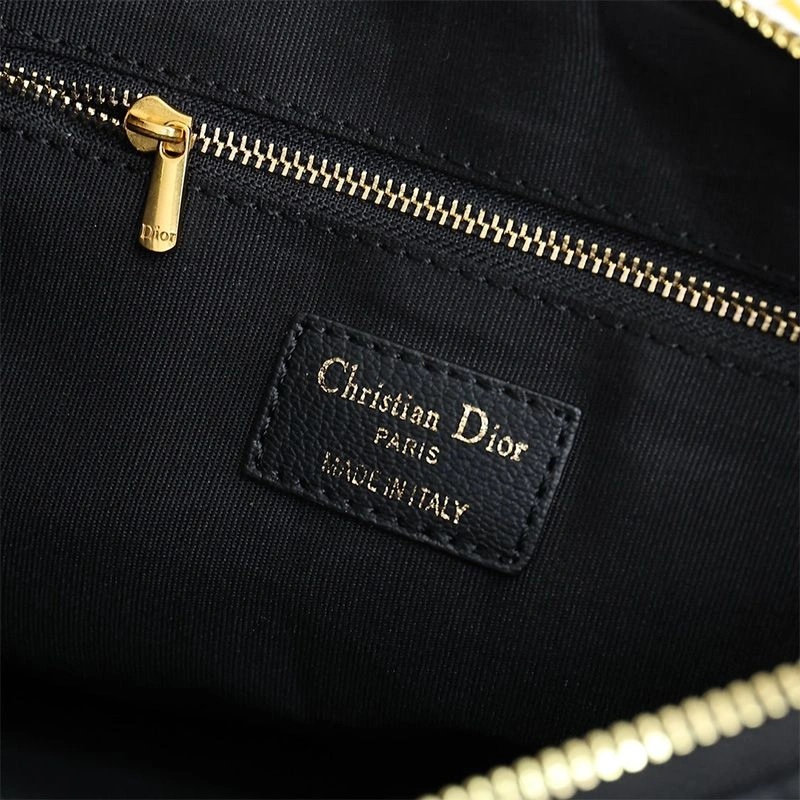 Dior Zipped Pouch Cannage Topstitching Calfskin Black - Image 4