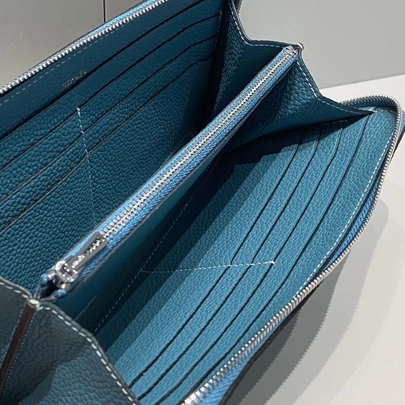 Hermes Azap Wallet Togo Leather Palladium Hardware In Teal - Image 3