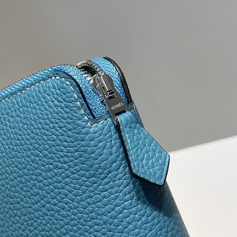 Hermes Azap Wallet Togo Leather Palladium Hardware In Teal - Image 4