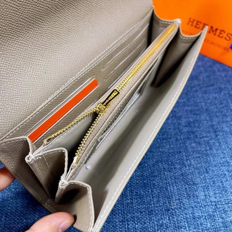 Hermes Constance Wallet Epsom Leather Gold Hardware In Grey - Image 4