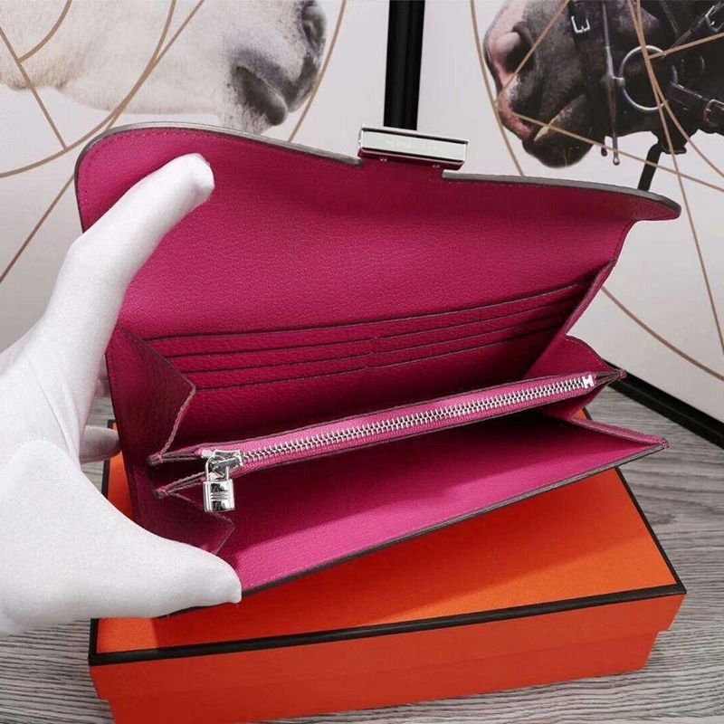 Hermes Constance Wallet Epsom Leather Palladium Hardware In Rose - Image 3