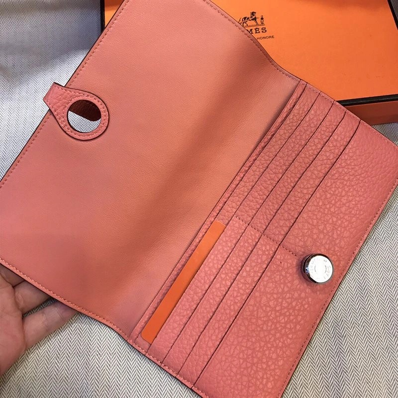 Hermes Dogon Long Wallet Togo Leather Palladium Hardware In Cherry - Image 3