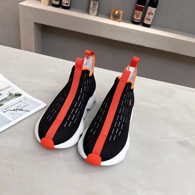 Hermes Eclair Sneakers Unisex Knit In Black Red - Image 3