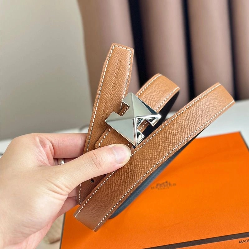 Hermes H Buckle 24 Reversible Belt Leather In Orange Black - Image 4