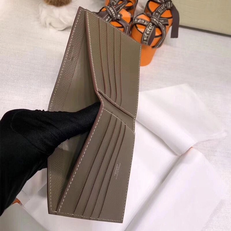 Hermes MC? Copernic Compact Wallet Epsom Calfskin In Khaki - Image 4