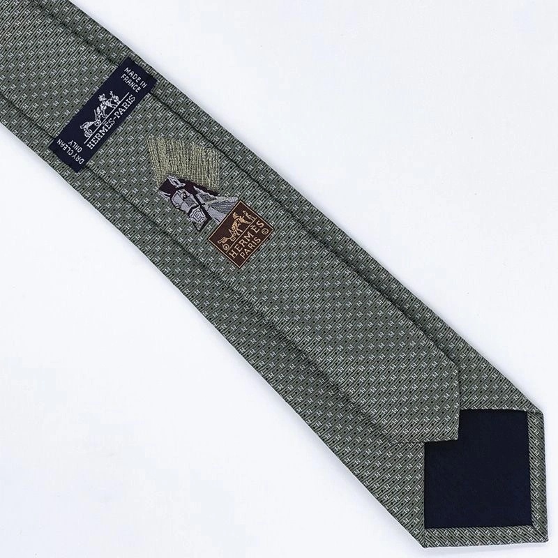 Hermes Tie 7 Mega Chariot Tie In Green - Image 5