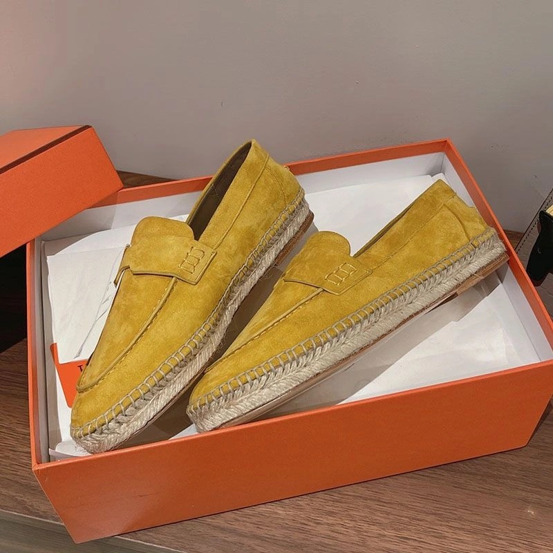 Hermes Trip Espadrilles Women Suede In Lemon - Image 3
