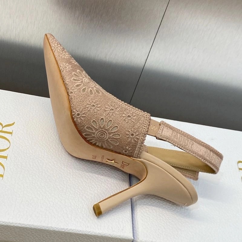 J'Adior Slingback Pumps Women Saint-Gall Floral Motif Mesh Pink - Image 3