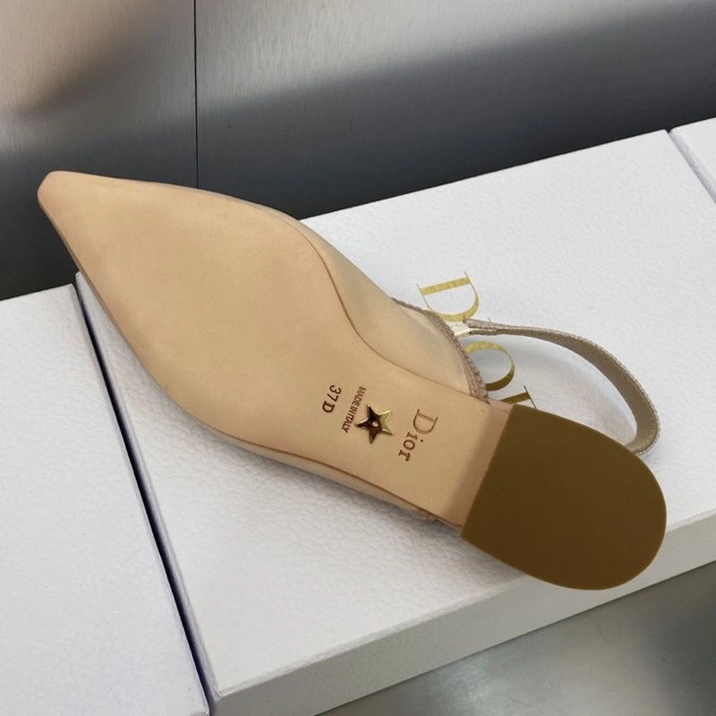 J'Adior Slingback Pumps Women Satin and Cotton Khaki - Image 7