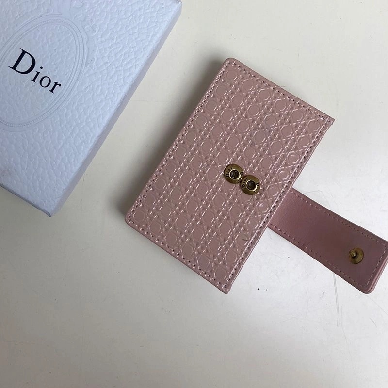 Lady Dior Card Holder Cannage Calfskin Pink - Image 3