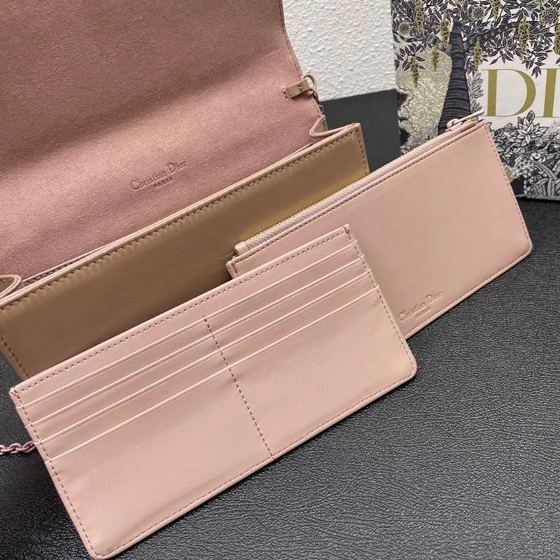 Lady Dior Pouch Ultramatte Cannage Lambskin with Diamond Motif Apricot - Image 4