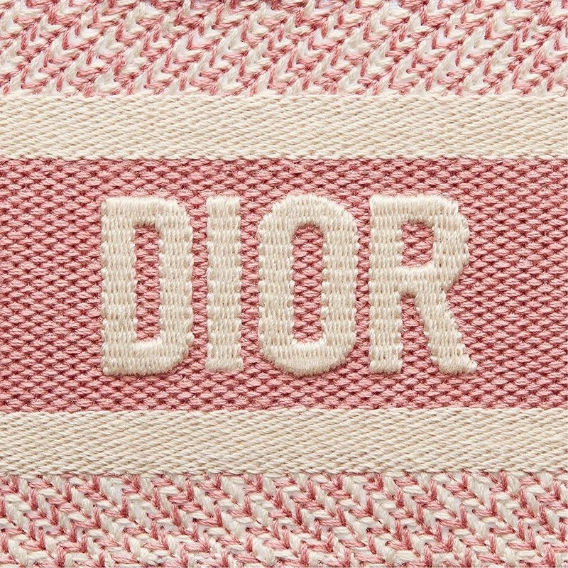 Mini Dior Book Tote D-Stripes Motif Canvas Pink - Image 4