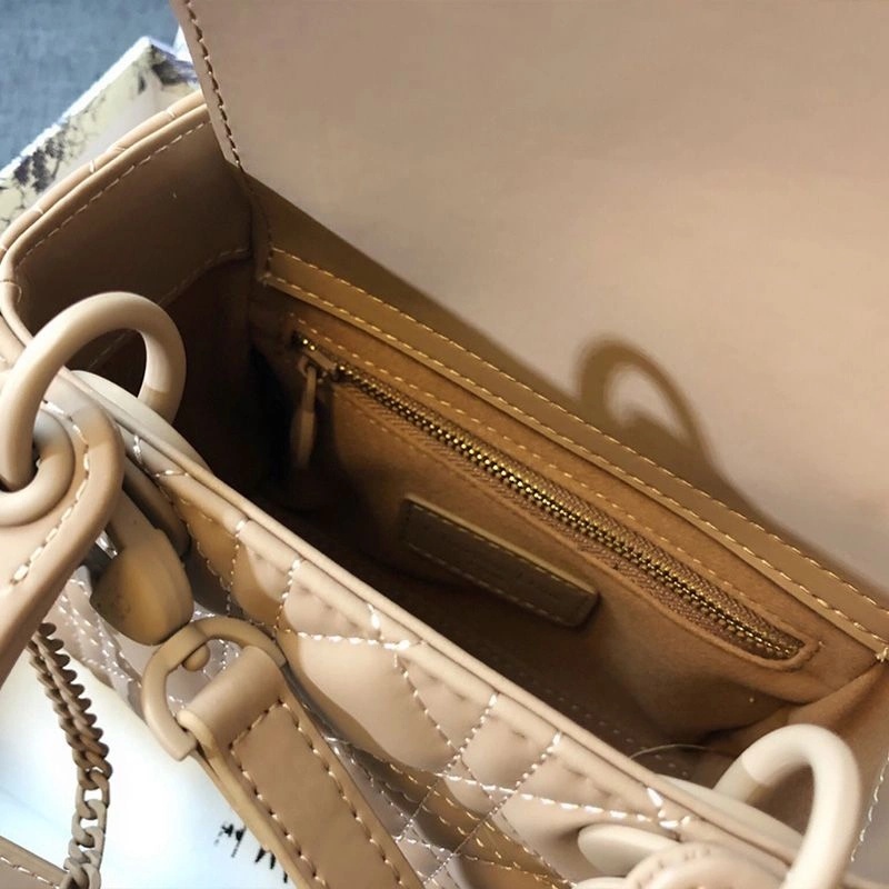 Mini Lady Dior Bag Ultramatte Calfskin Apricot - Image 4