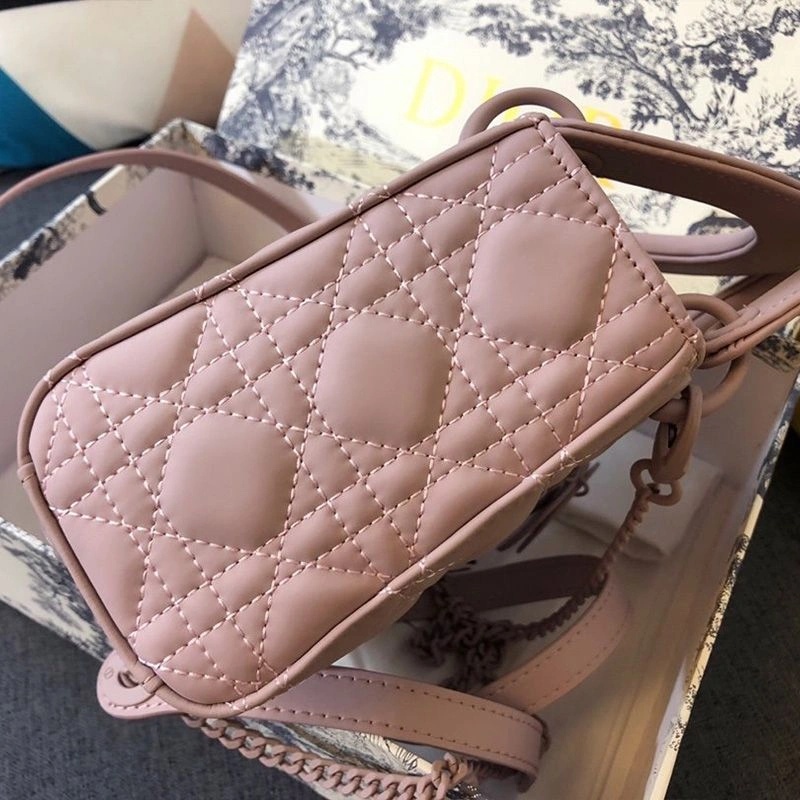 Mini Lady Dior Bag Ultramatte Calfskin Pink - Image 3