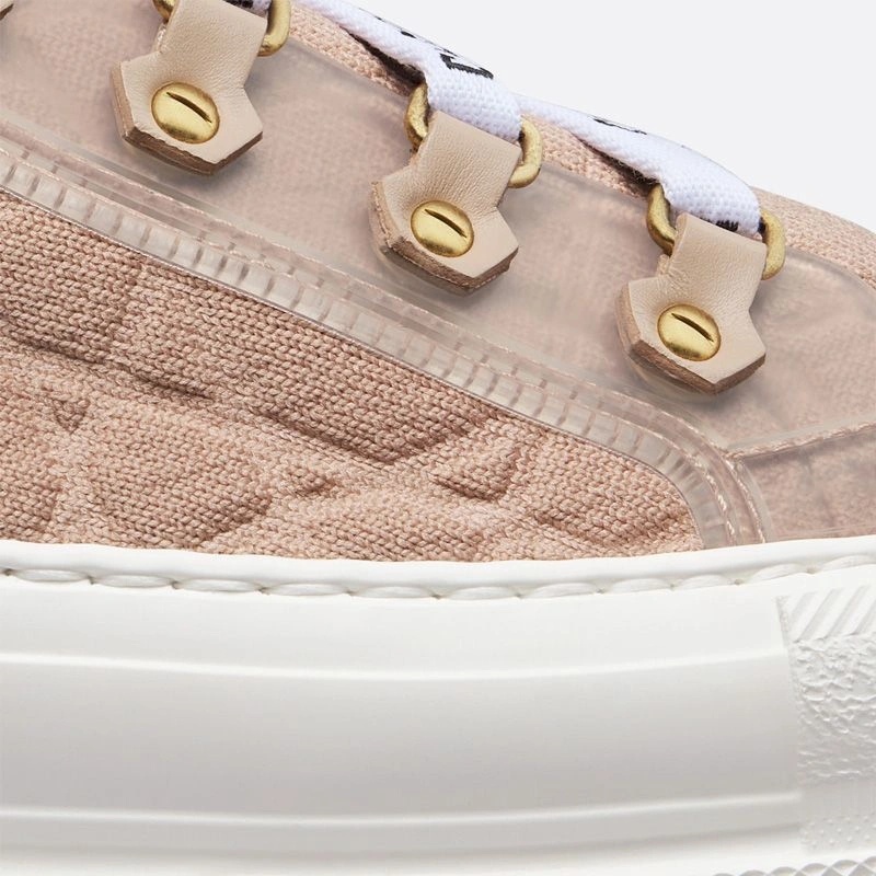 Walk'n'Dior Platform Sneakers Women Macrocannage Motif Technical Mesh Nude - Image 4