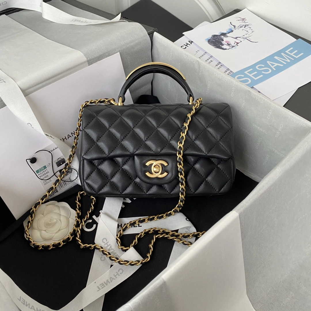 CHANEL FLAP BAG WITH TOP HANDLE-20*12*6cm EasyMatch 921